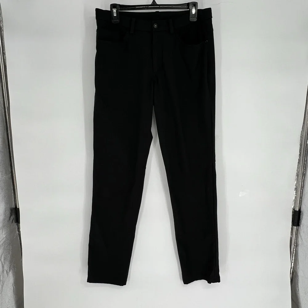 Lululemon ABC Classic Fit Pants Mens 32 X 32 Black Warpstreme Athletic Chino